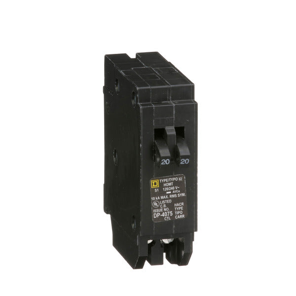 Circuit Breaker; Residential; Tandem; 20 A; 120 VAC; 10 kAIC at 120 VAC; Homeline