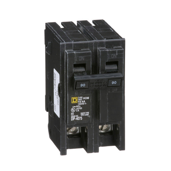 Circuit Breaker; Residential; 2 Pole; 90 A; 120 VAC; 10 kAIC at 120 VAC; Homeline
