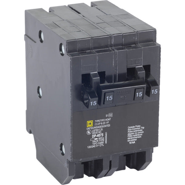 Circuit Breaker; Quad Tandem; 20/25 A; 120/240 VAC; 2 Pole|1 Pole; Plug-in