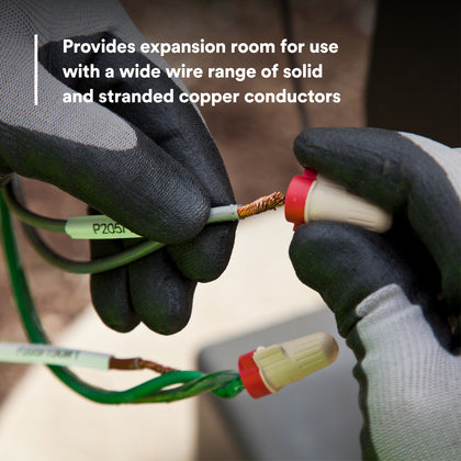 T/R+POUCH Wire Connector, 22 - 8 AWG, Tan/Red