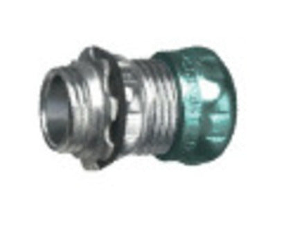 828RT EMT Compression Connector, 3-1/2" Diameter, Raintight/Concrete Tight, Steel