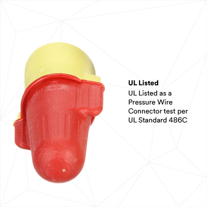 R/Y+POUCH Wire Connector, 22 - 8 AWG, Red/Yellow