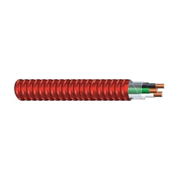Armored Cable; Steel Armor; MC w/Green Ground; 10 AWG; 4 Conductor; Solid