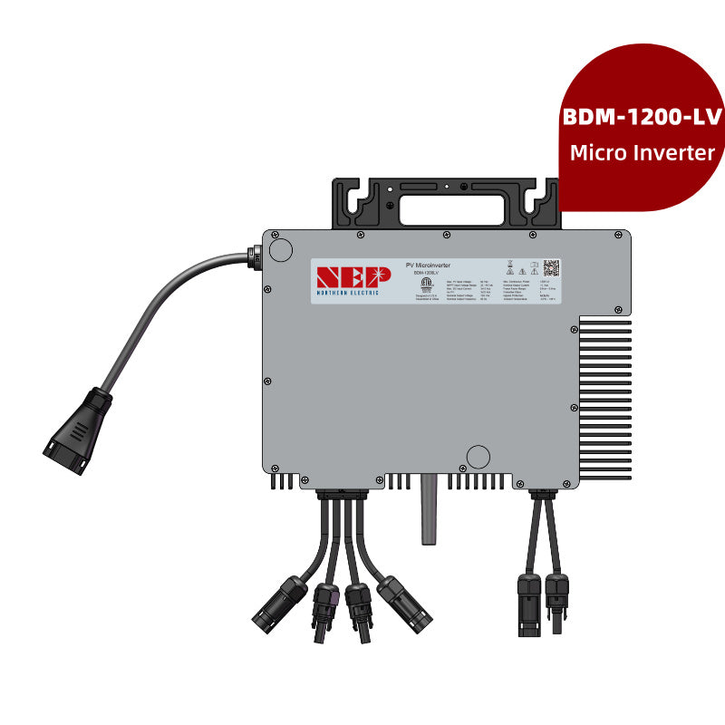 NEP BDM-1200-LV 1200W Microinverter for 120V Grid Tied - Plug and Play
