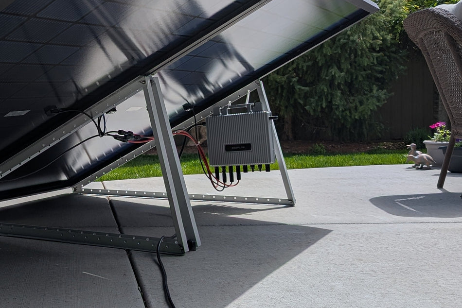 EcoFlow STREAM Microinverter Mounted on Panel