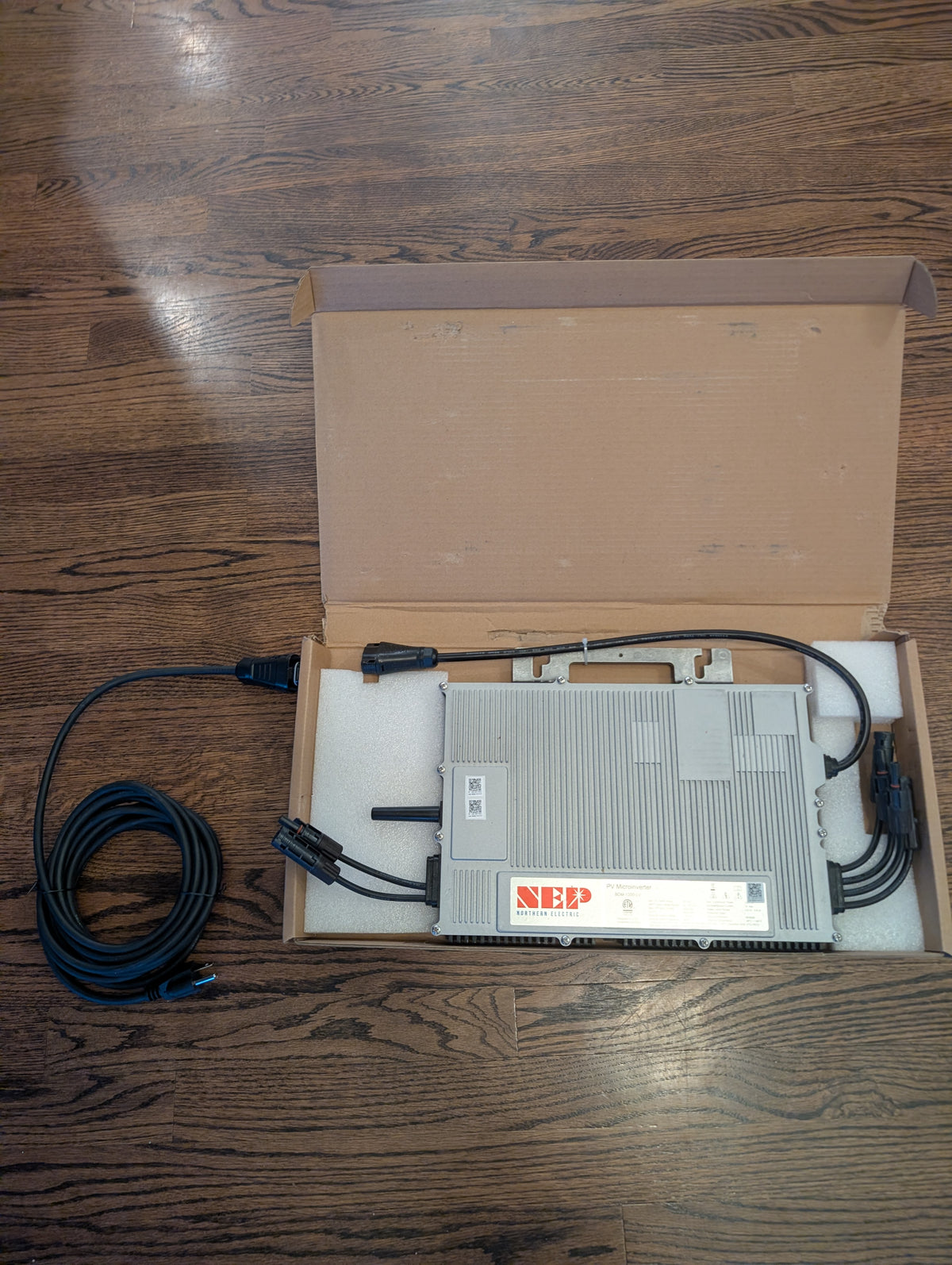 NEP BDM-1200-LV 120V Solar Inverter in box