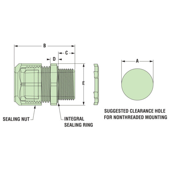 Cables and Connectors - Cord Grip; Liquid Tight; 0.75 In.