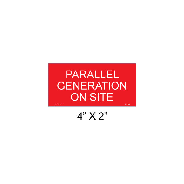 Solar Label; Parallel Generation on Site; 4 L x 2 W In.; Red