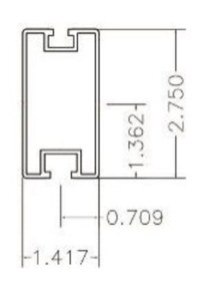 A20288-168-ML HR Rails, Alum, 14'