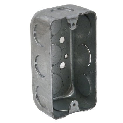 4SSLS-1/2 Handy Box, 1-1/2" Deep, 1/2" KOs, Drawn, Metallic