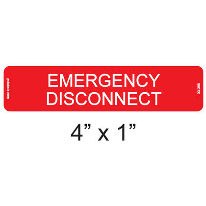 03-396 Vinyl Label, Emergency Disconnect