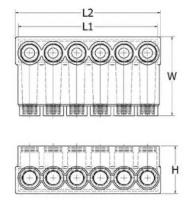BIBS2/03 Multi-Tap Connector, 3-Port, Insulated, Clear, 14 - 2/0 AWG