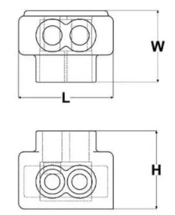 BIT4 Multi-Tap Connector, One Sided, Two Port, 14 - 4 AWG