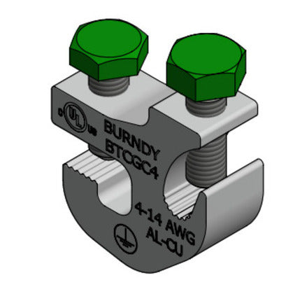 BTCGC4SS Cable Tray Ground Clamp, 14 - 4 AWG, Aluminum