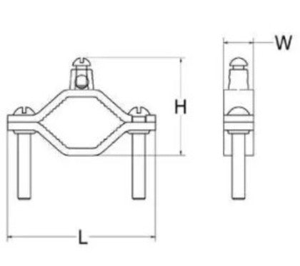 C11D Ground Clamp, Cable to Water Pipe, 10 to 2 AWG, Cast Bronze