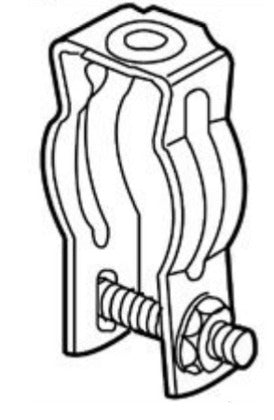 CD2B Bolt Close Conduit/Pipe Clamp, Steel, 1" EMT, 1" Rigid/Pipe, 0.281" Hole