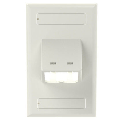 CFPSL2WHY Mini-Com®, Classic, Sloped, Faceplate, 1-Gang, 2-Port, White