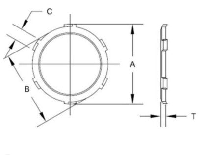 L-1000 Conduit Locknut, 4" Diameter, Steel/Zinc