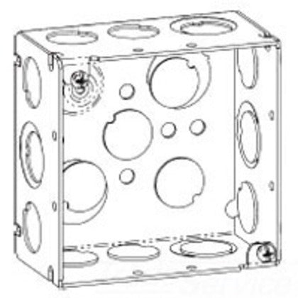 TP432 Welded Outlet Box, Steel, 30.3 cu-in Capacity, 12 Knockouts, 4 IN H