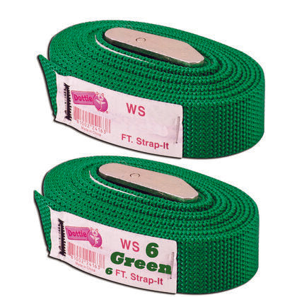 2WS06 Web Straps w/ Buckle, 6', Nylon, Green, 2-Pack