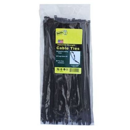 DT6B Cable Tie, Standard, UV Nylon, 7-1/2" Long, Black, 100/PK
