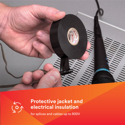 88-SUPER-3/4X66FT Professional Electrical Tape, Black, 3/4" x 66', 8.5 mil