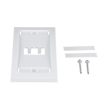CFPE2WHY Wallplate, Executive, 1-Gang, 2-Port, Box Mount, Mini-Com, White