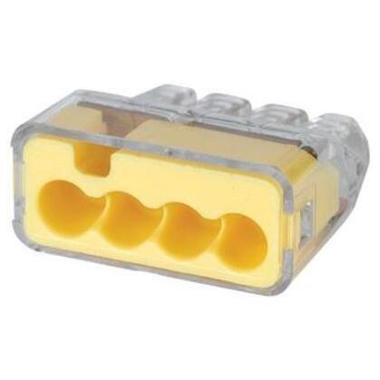 30-1034J In-Sure® Push-In Wire Conn, 34 4-Port Yel, 200/Jar