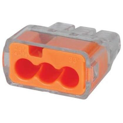 30-1033J In-Sure® Push-In Wire Conn, 33 3-Port Org, 250/Jar