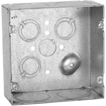 4SJD-1 4-11/16" Square Box, Welded, Metallic, 2-1/8" Deep
