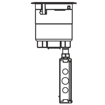 6ATC2PBK Poke-Thru Assembly, Diameter: 6", Type: (2) Duplex, Aluminum Cover