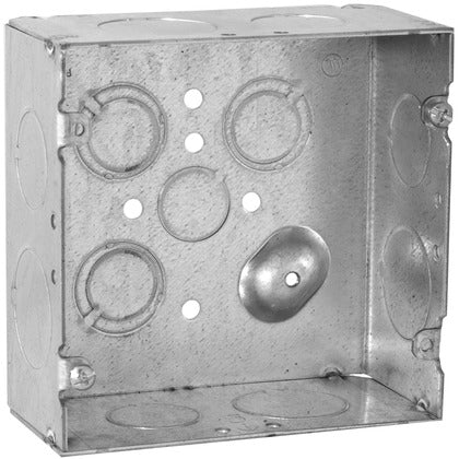 4SJD-3/4-1 4-11/16" Square Box, Welded, Metallic, 2-1/8" Deep