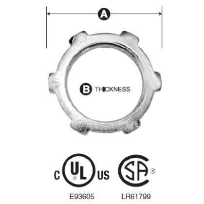 LN400 Conduit Locknut, 4", Steel