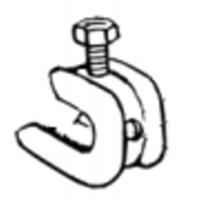 BK38 Beam Clamp, 5/16" x 1-3/8", Rod Size: 3/8-16, Steel