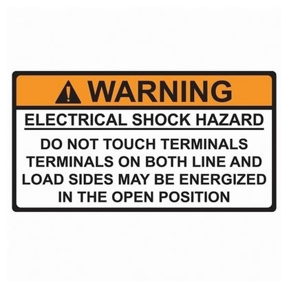 596-00497 Solar Label, WARNING SHOCK HAZARD