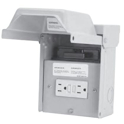 U065P010 Disconnect Switch, Pullout, 60A, 1P, 240VAC, GFCI Receptacle