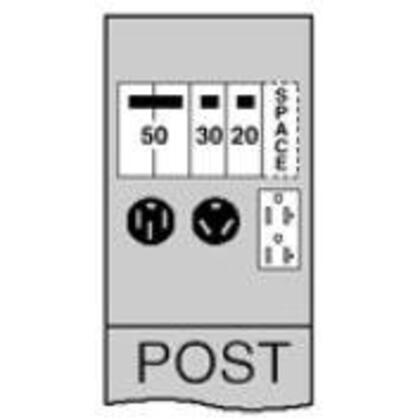 U075CP6010 Pedestal, Power Outlet, 100A, 1P, 120/240VAC, 1PH, Un-Metered