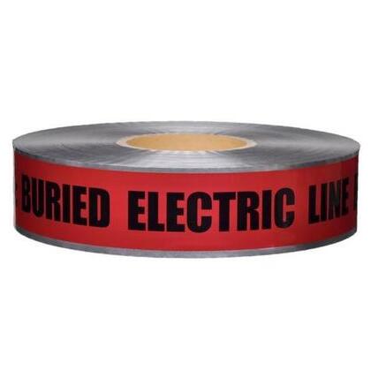 406-R-3X1000FT "Caution Buried Electric Line Below" Barricade Tape, 3" x 1000'