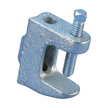 BC260025EG Universal Beam Clamp, Electrogalvanized, 1/4" Rod, 13/16" Max Flange, 1/4" Hole