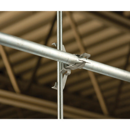 4Z3412P Push In Conduit to Rod/Wire Clip, 3/4" EMT, 1/2" Rigid, 1/4" Rod, #12 Wire, 1/8"–3/8" Flange