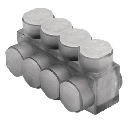 BIBD2/04 Multi-Tap Connector, 4-Port, Clear, Insulated, 14 - 2/0 AWG, 2-Sided