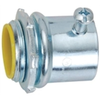 2122 EMT Set Screw Connector, 1/2", Insulated, Steel/Zinc