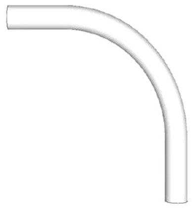 2009036ELB 2" PVC 90° Elbow, 36" Radius, Schedule 40, Gray