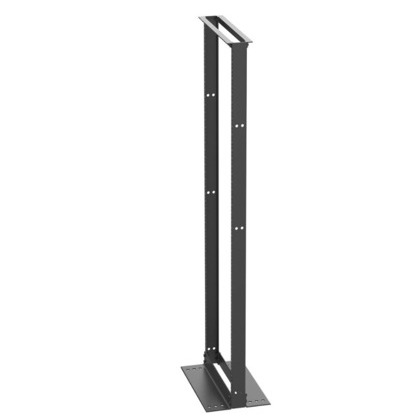 R2P 2-Post Rack, 45RU, #12-24 Threaded E-Rails, Aluminum, Black