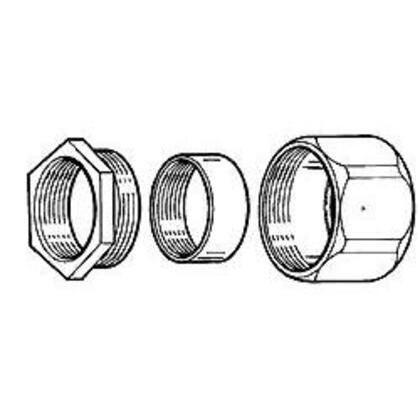 1504 Rigid Three-Piece Coupling, 1", Threaded, Malleable