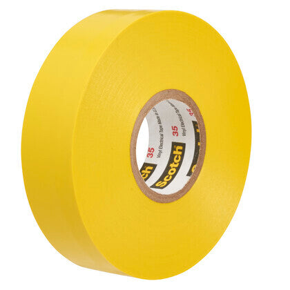 35-YELLOW-1/2X20FT Color Coding Electrical Tape, Yellow, 1/2" x 20'