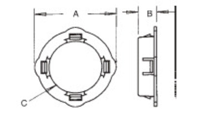 SB10 Bushing, 1/2", Plastic, Push-In, For Metal Stud