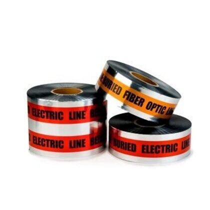 406-R-3X1000FT "Caution Buried Electric Line Below" Barricade Tape, 3" x 1000'