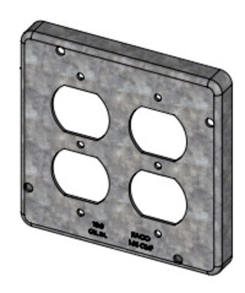 979 4-11/16" Square Exposed Work Cover, (2) Duplex Receptacle