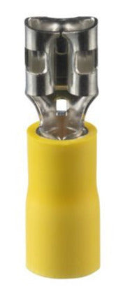 EDV10-250-Q Female Disconnect, Vinyl Insulated, 12 - 10 AWG, .25" x .032" Tab, Yellow